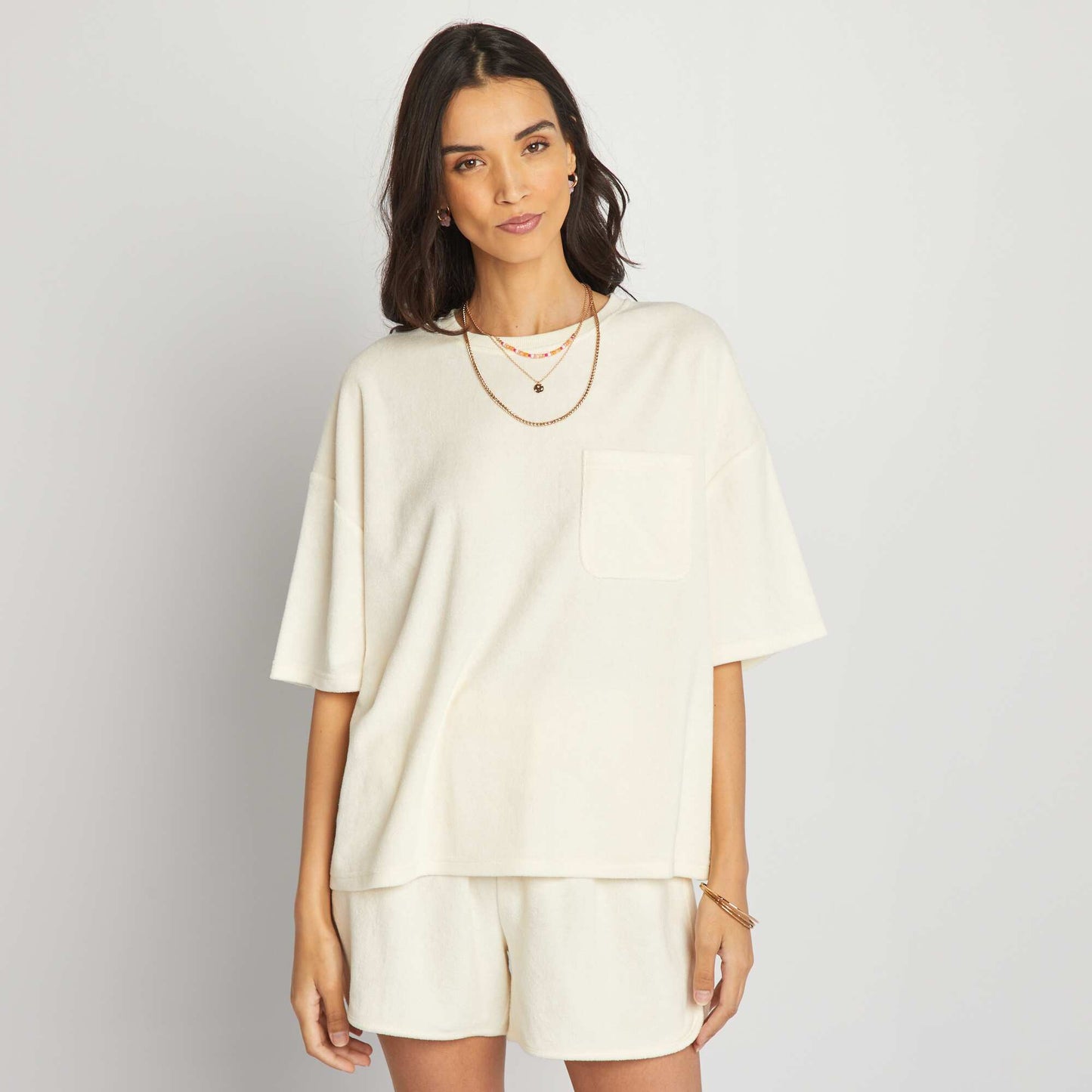 T-shirt oversize en éponge Blanc