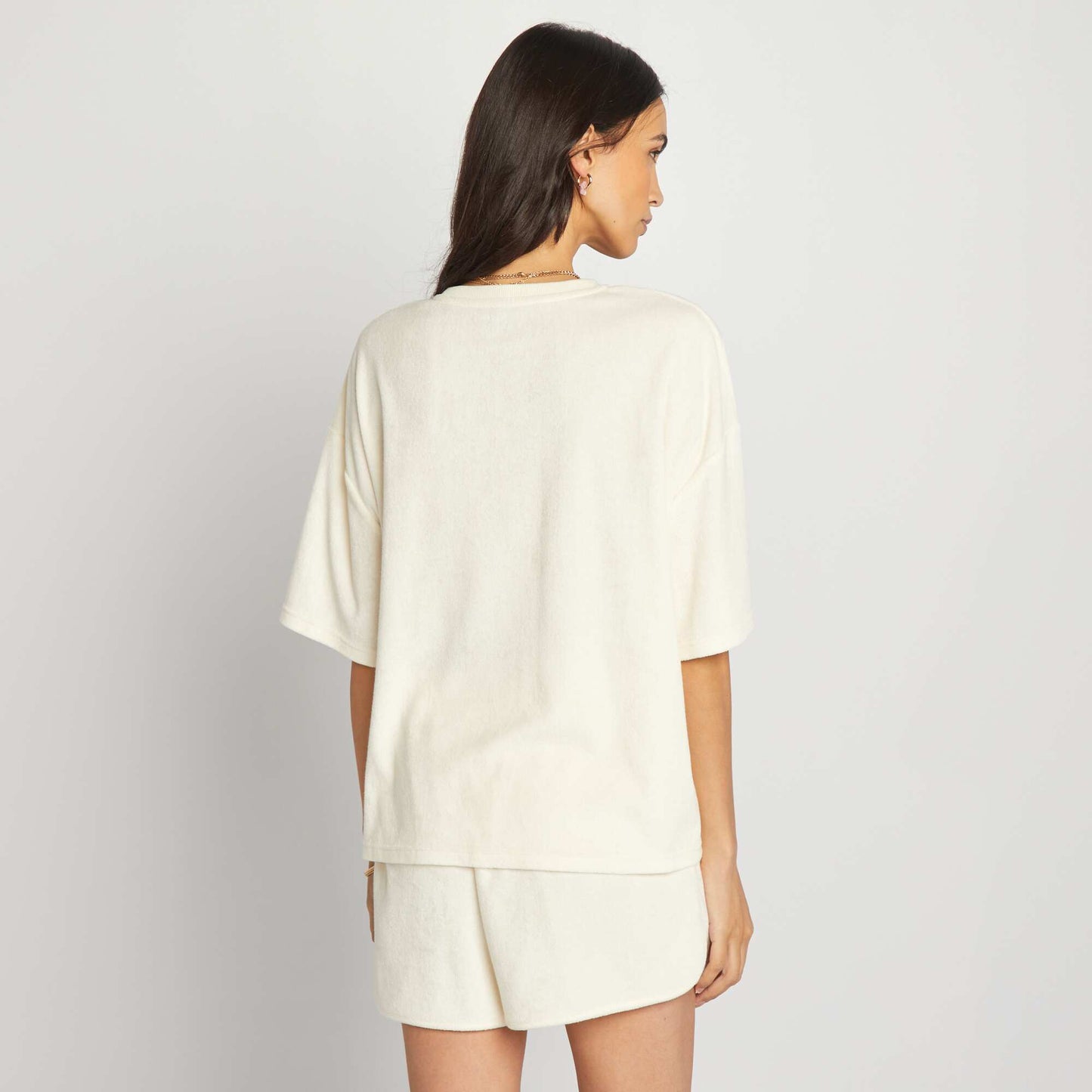 T-shirt oversize en éponge Blanc