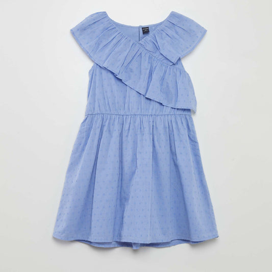 Robe en coton plumetis Bleu