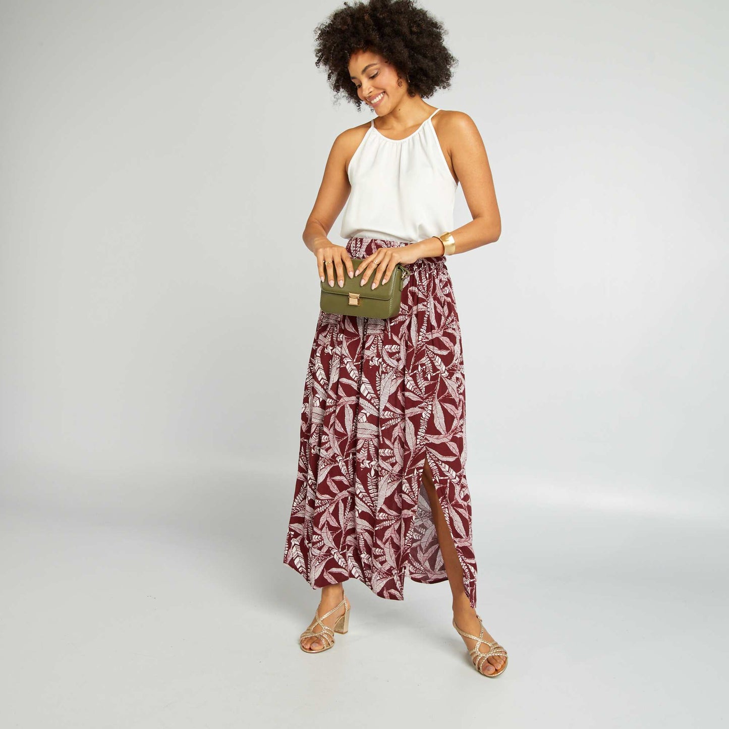 Top à bretelles satiné Blanc