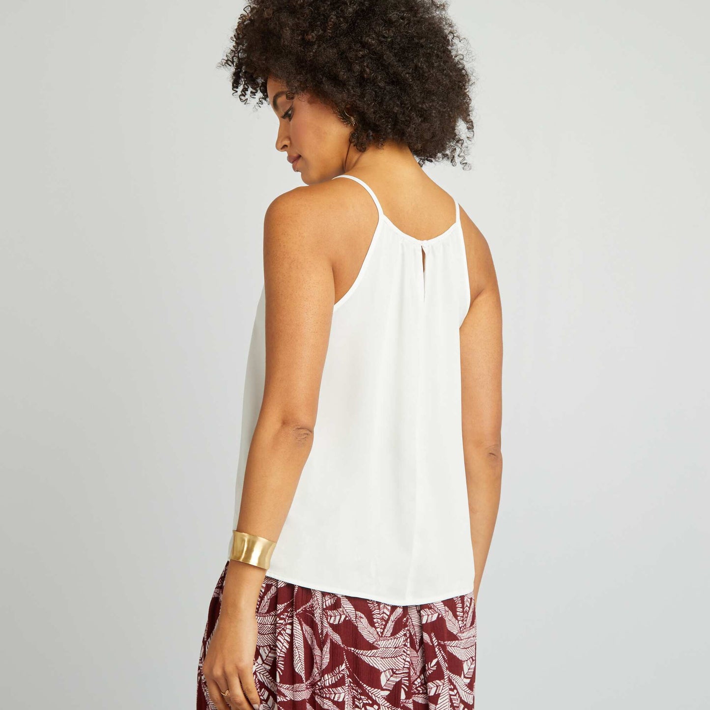 Top à bretelles satiné Blanc