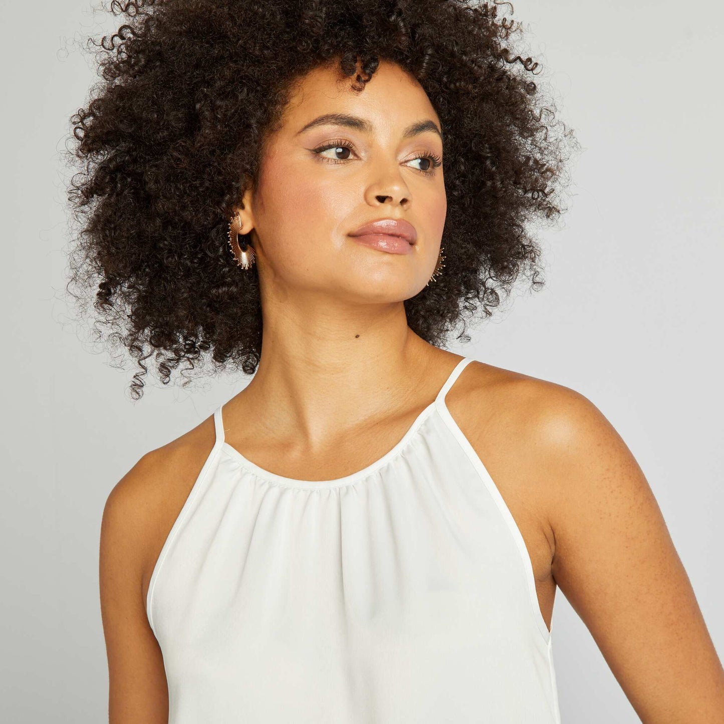 Top à bretelles satiné Blanc