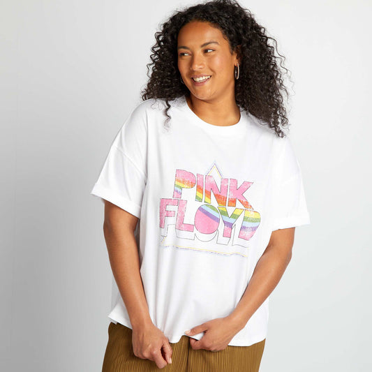 Tee-shirt oversize 'Pink Floyd' blanc