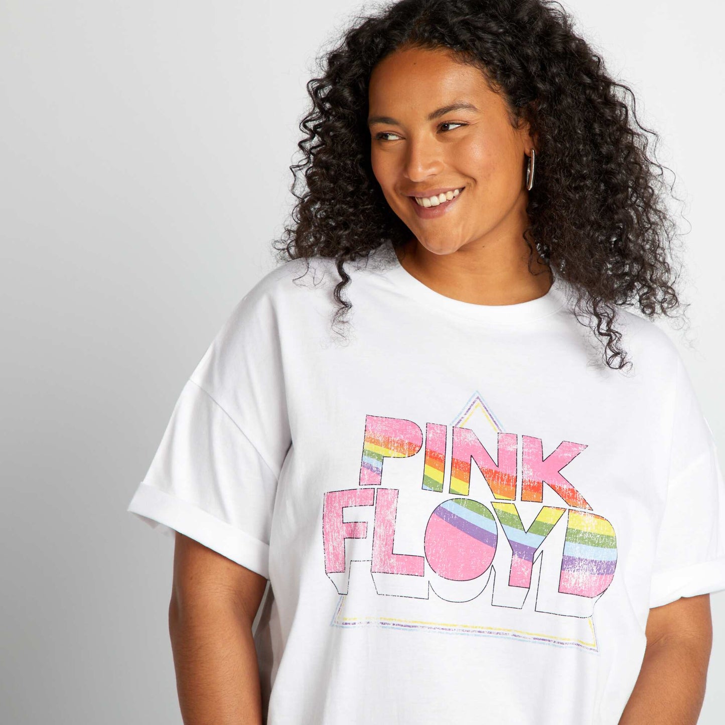 Tee-shirt oversize 'Pink Floyd' blanc