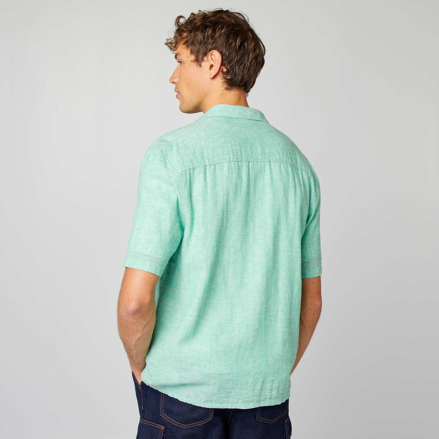 Chemise en lin mélangé VERT