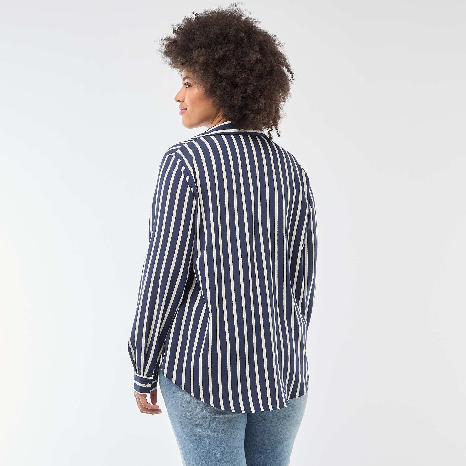 Chemisier fluide en maille crêpe BLEU