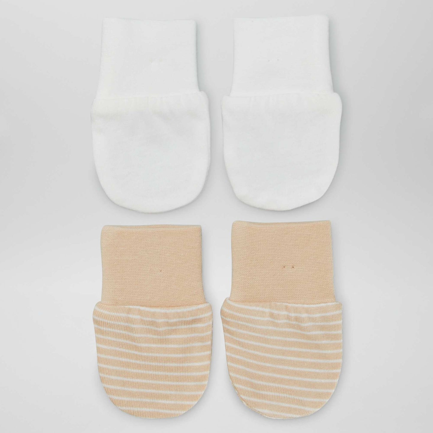 Lot de 2 paires de moufles anti-griffes BEIGE