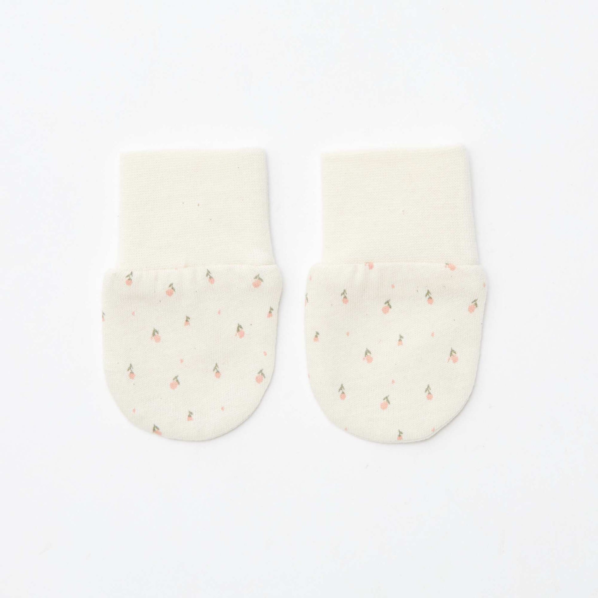 Lot de 2 paires de moufles anti-griffes BEIGE/ROSE