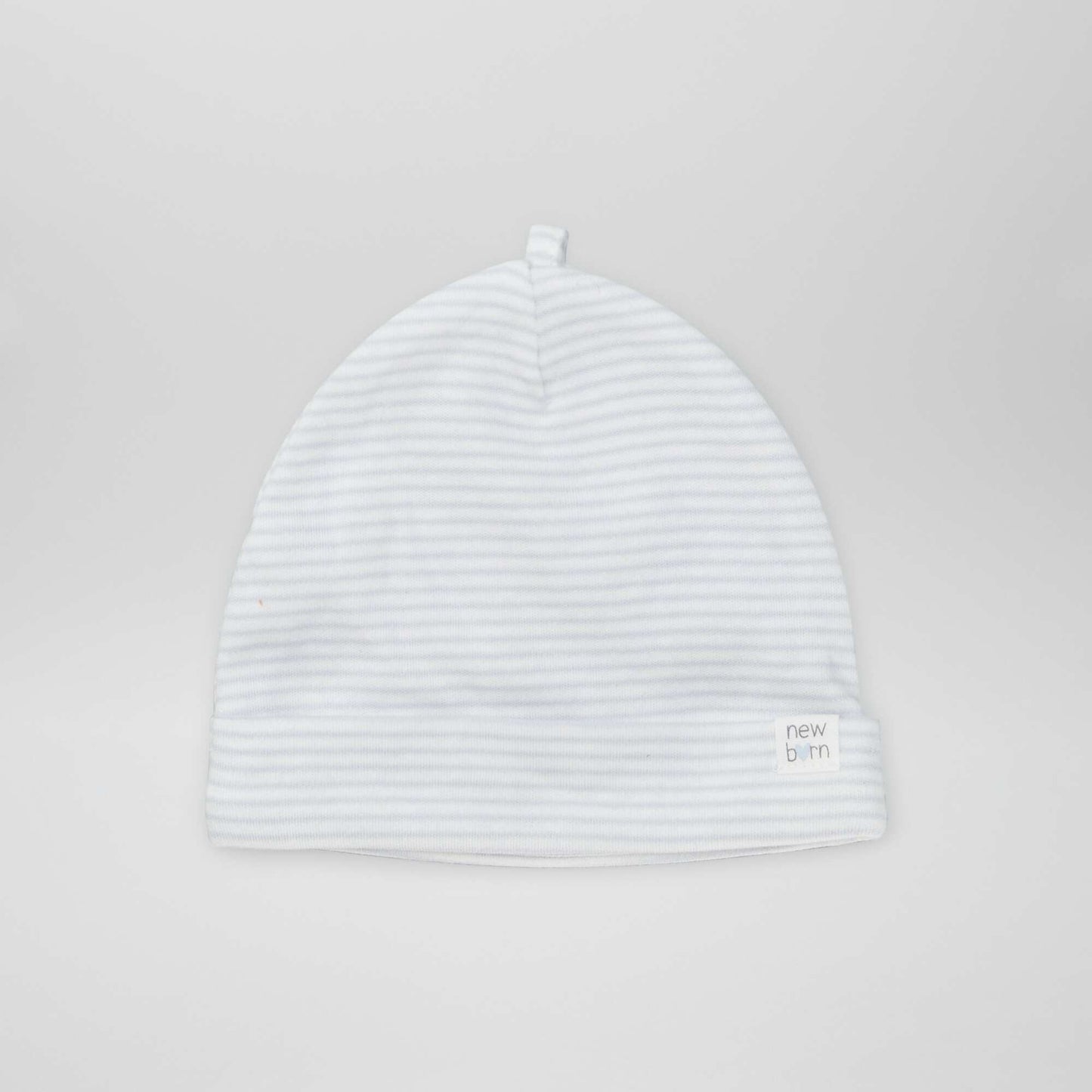 Lot de 2 bonnets nouveau-né GRIS/BLANC