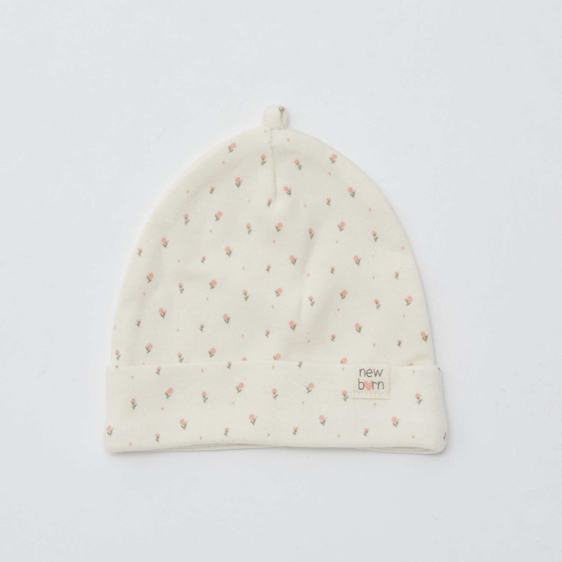 Lot de 2 bonnets nouveau-né BEIGE/ROSE