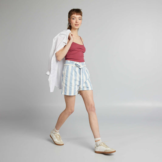 Short en twill BLEU RAYé