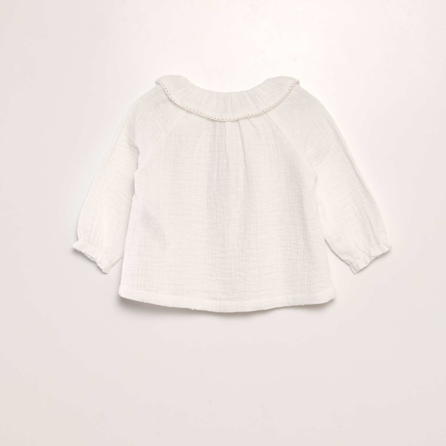 Blouse plumetis en gaze de coton BLANC