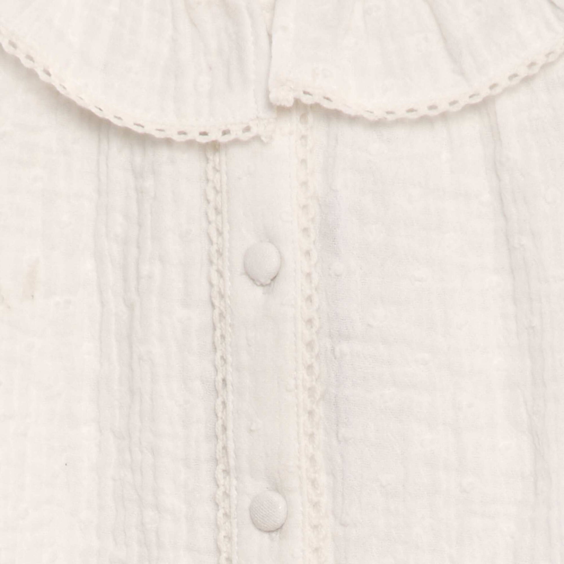 Blouse plumetis en gaze de coton BLANC