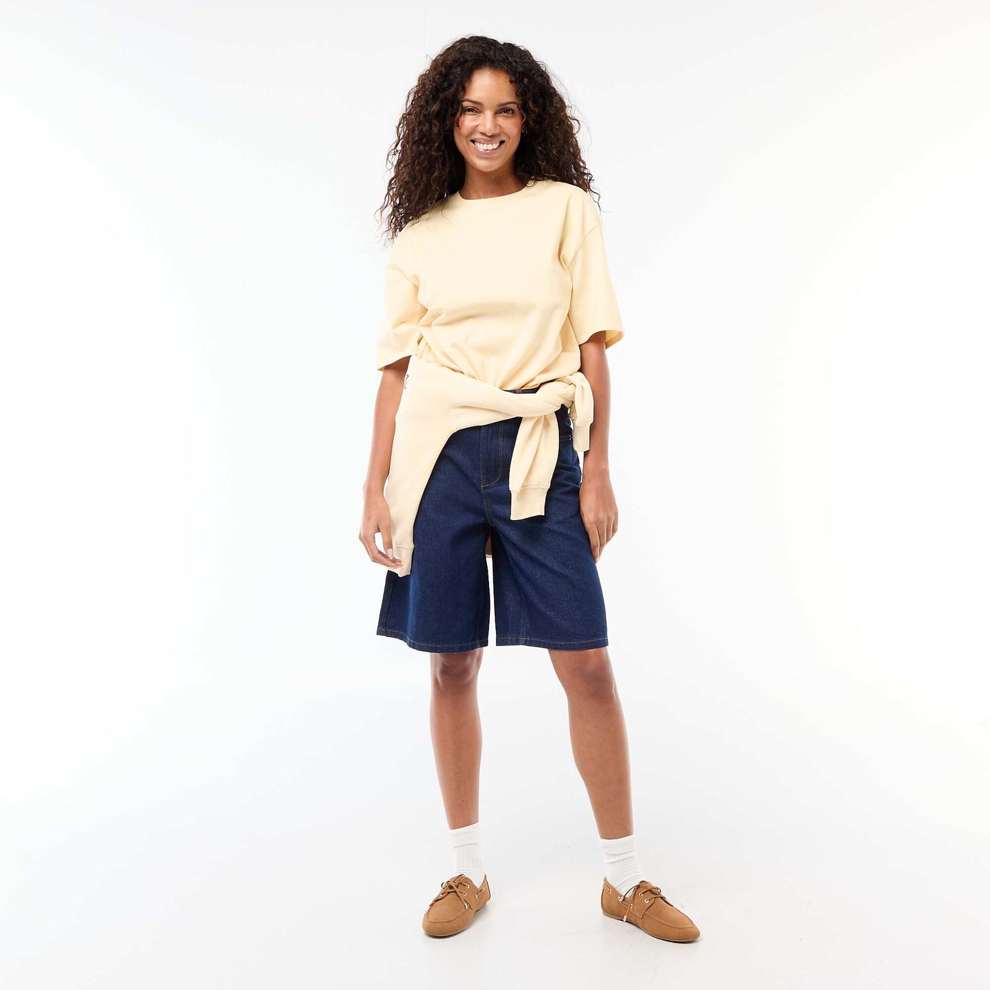 T-shirt oversize à col rond JAUNE