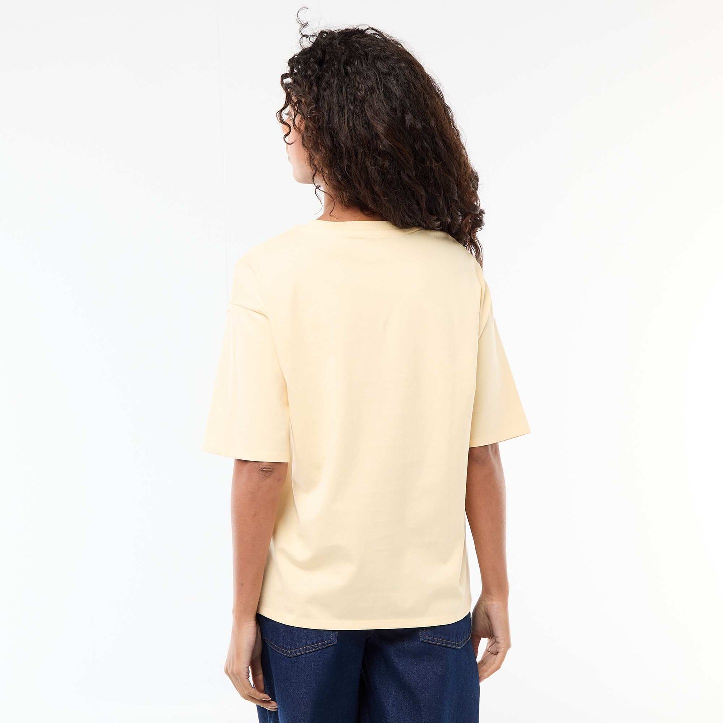 T-shirt oversize à col rond JAUNE