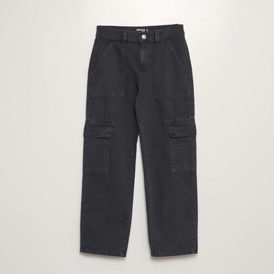 Pantalon denim multipoches GRIS ANTHRACITE