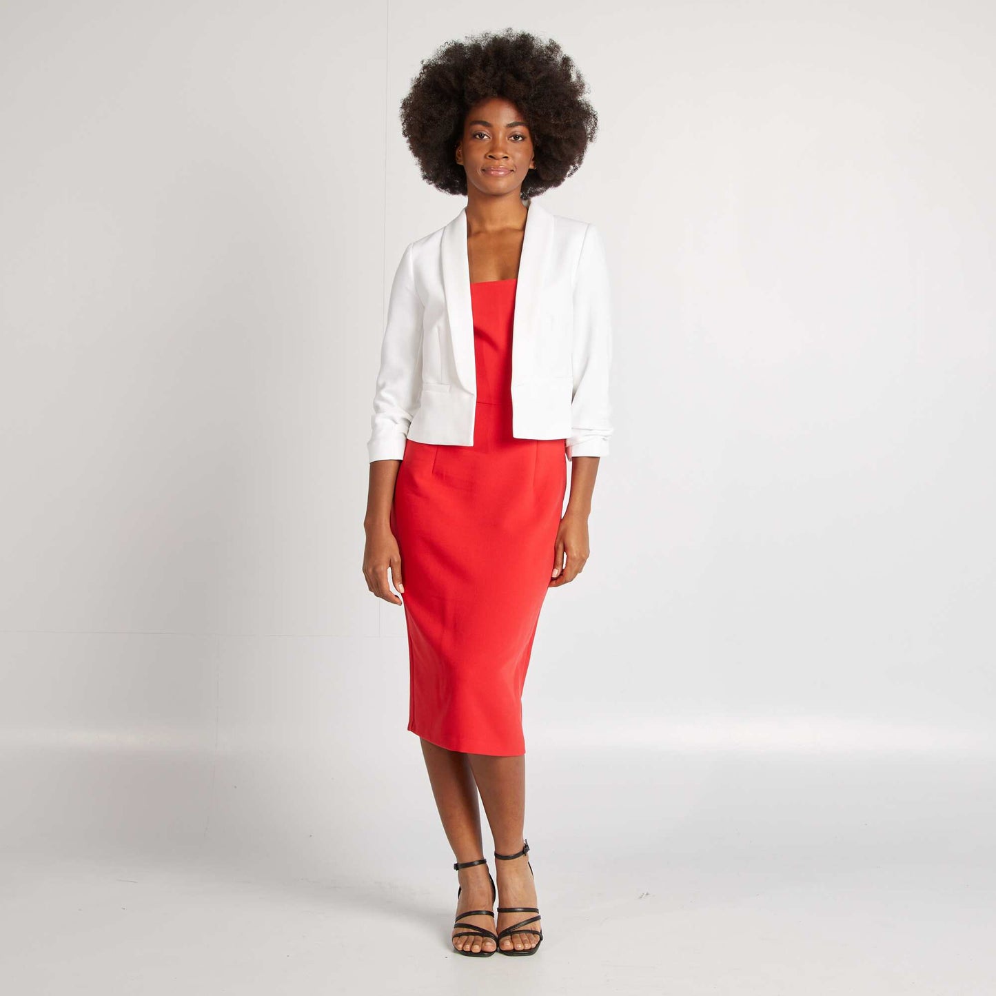 Robe midi bustier ROUGE