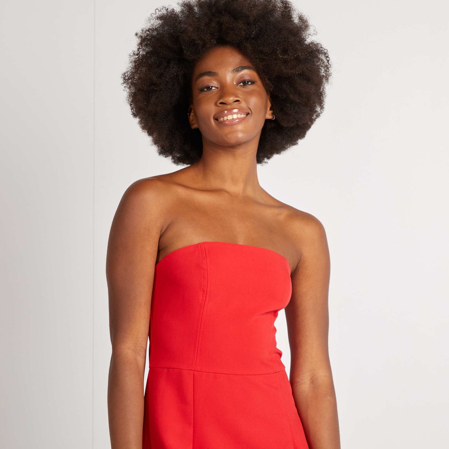 Robe midi bustier ROUGE