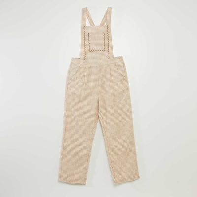 Salopette pantalon à carreaux BEIGE