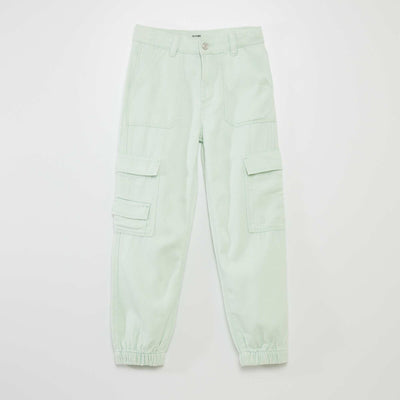 Pantalon droit avec poches sur les côtés VERT