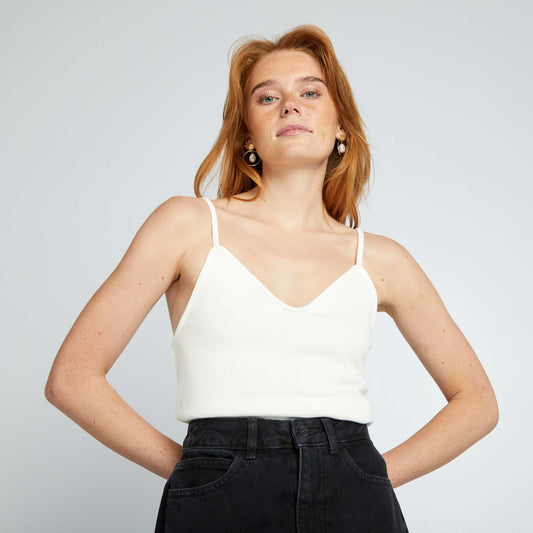 Débardeur à fines bretelles Blanc