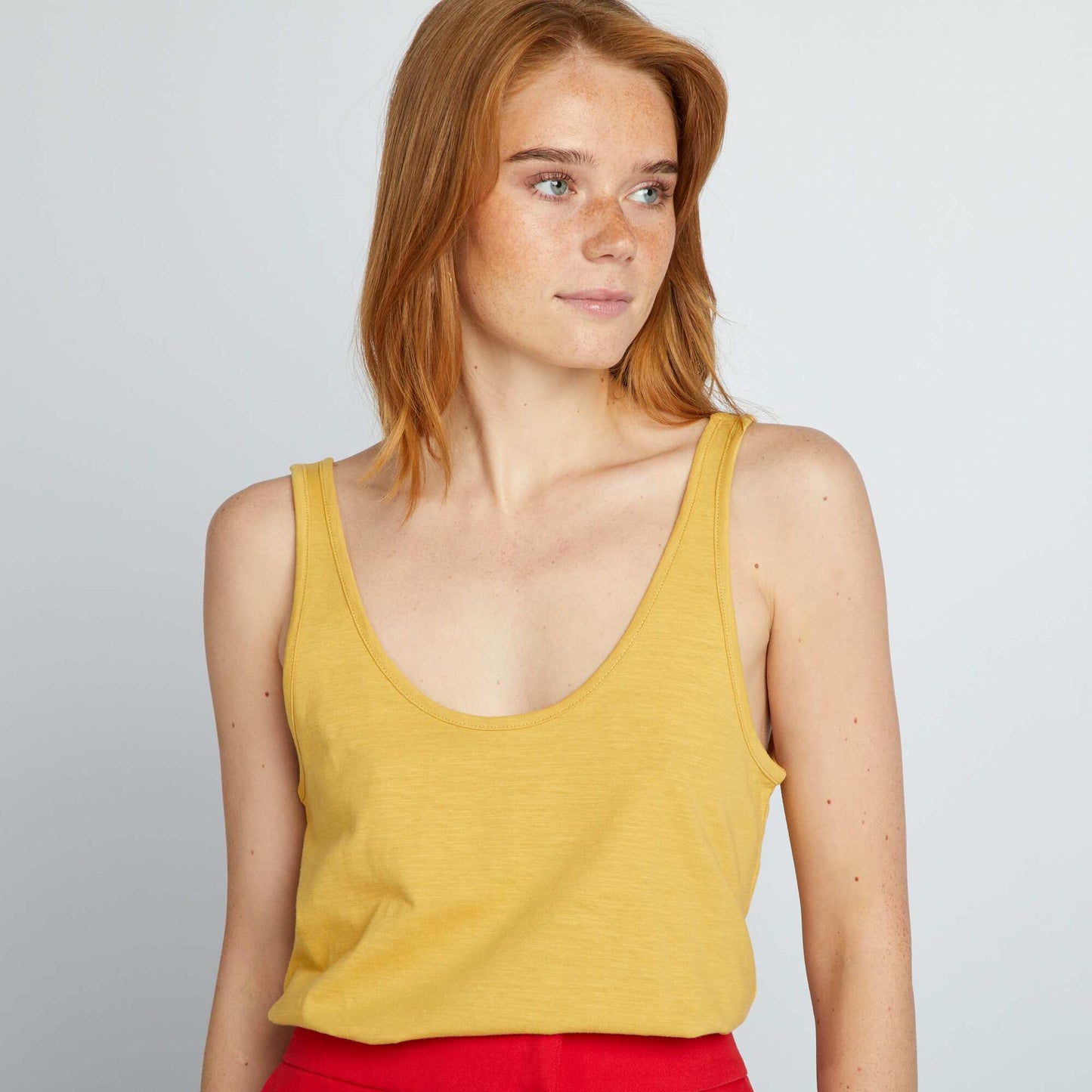 Débardeur à encolure dégagée Jaune