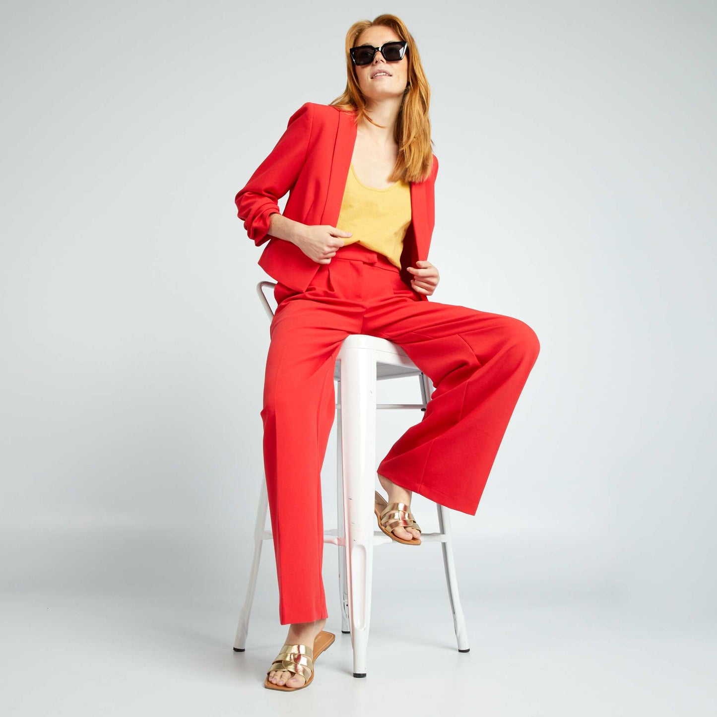 Débardeur à encolure dégagée Jaune