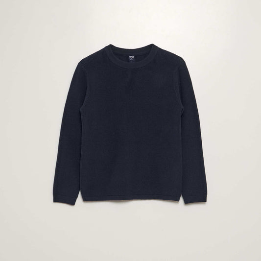 Pull en maille à col rond BLEU