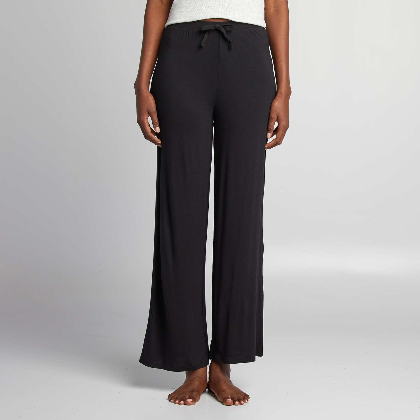Pantalon de pyjama large fluide NOIR