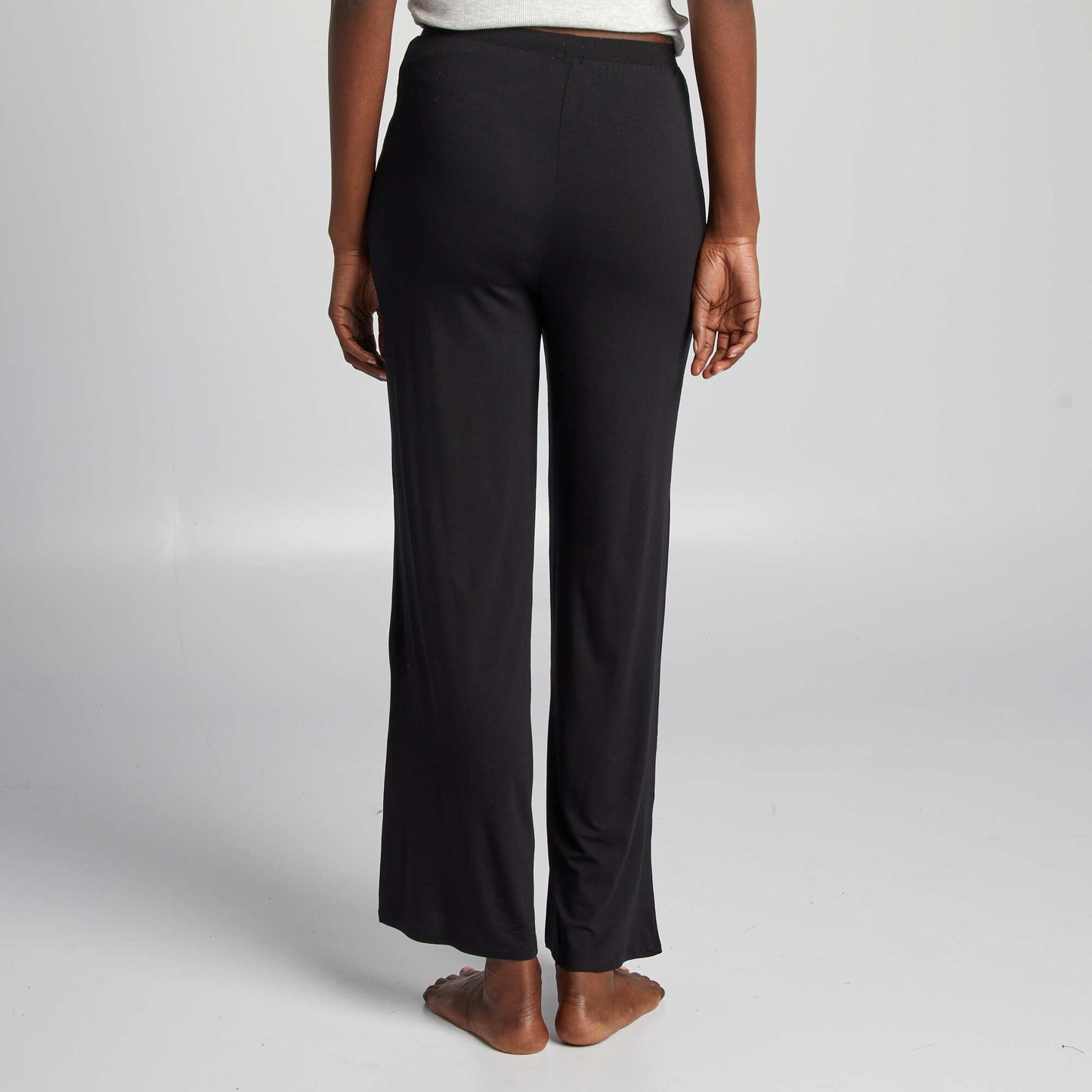 Pantalon de pyjama large fluide NOIR