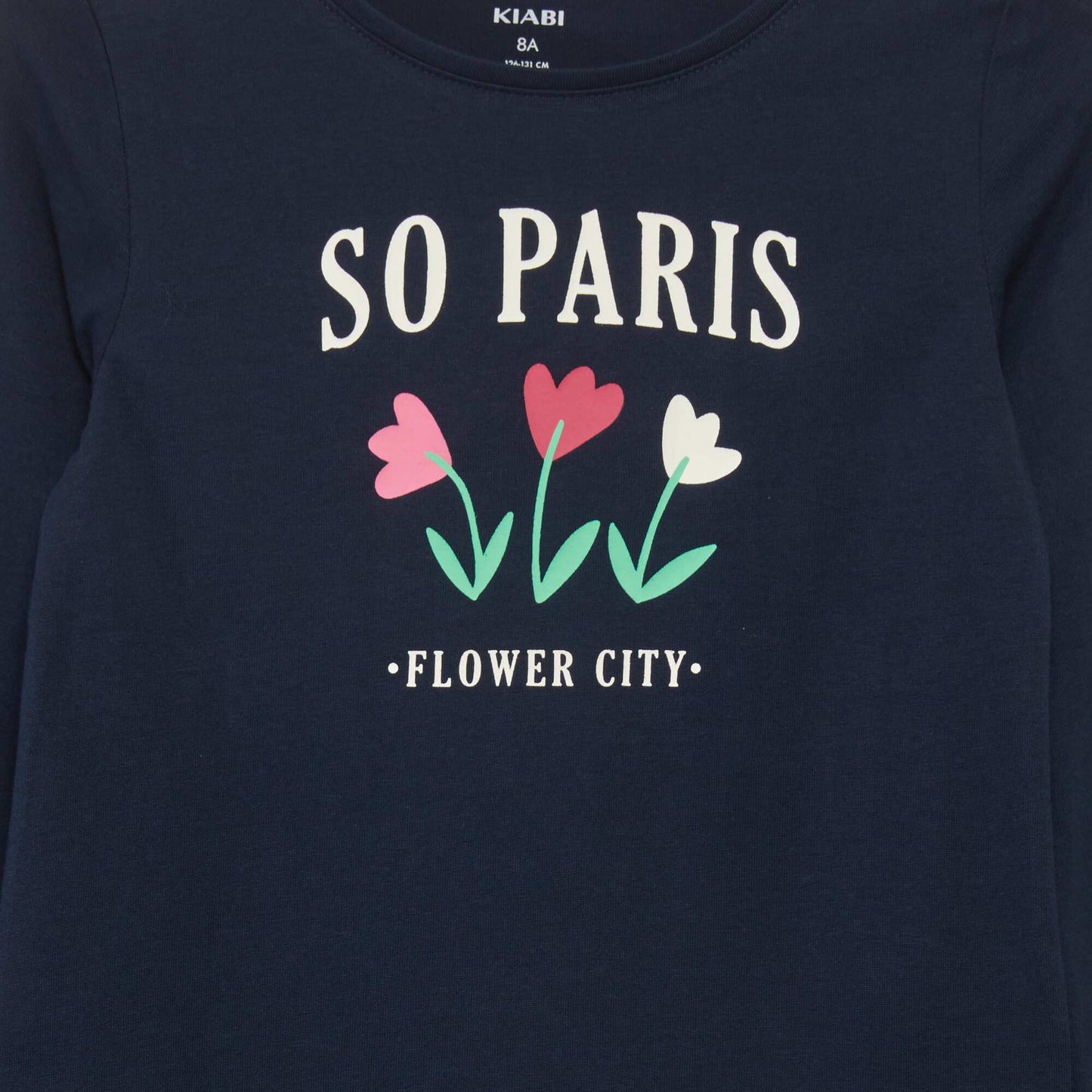 T-shirt imprimé à manches longues BLEU