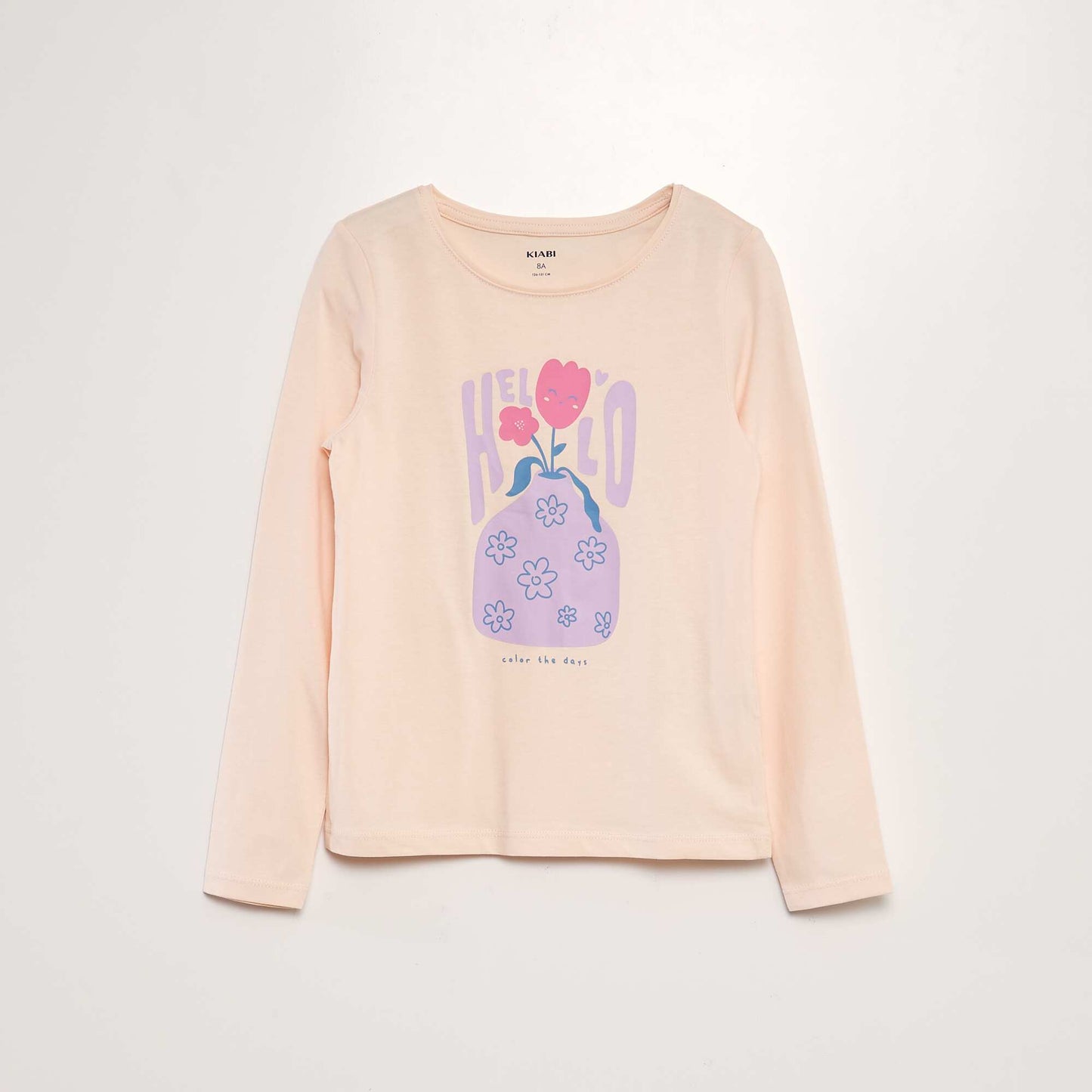 T-shirt imprimé à manches longues ROSE CLAIR