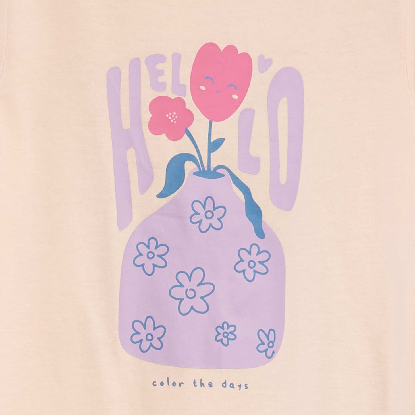 T-shirt imprimé à manches longues ROSE CLAIR