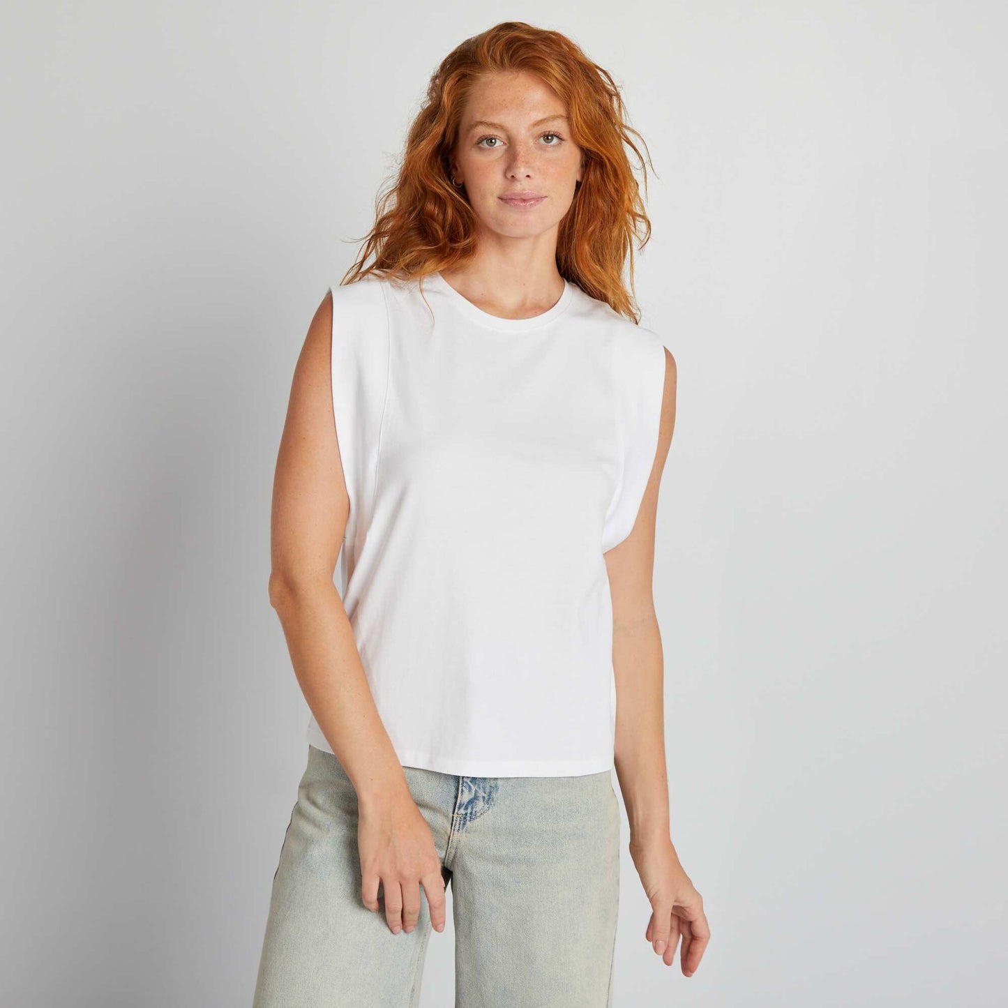 T-shirt sans manches blanc