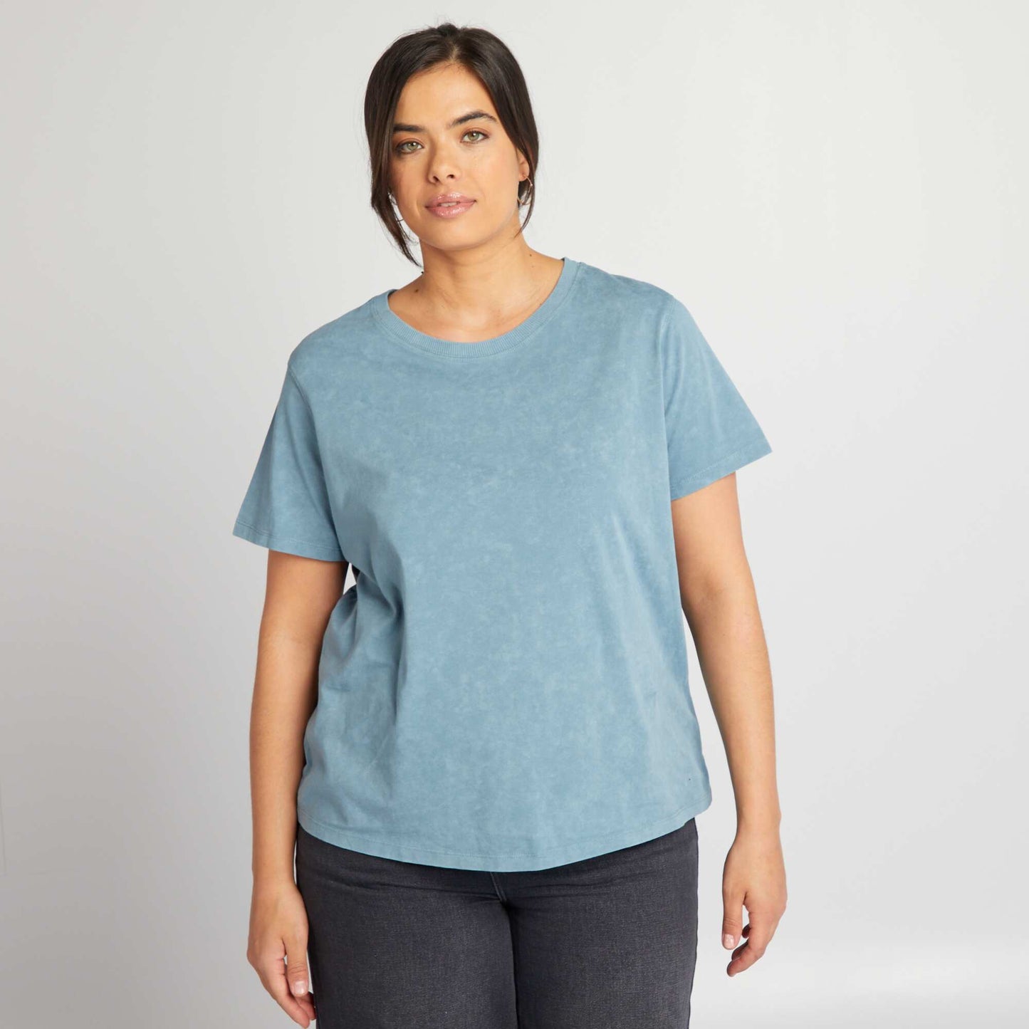 T-shirt large effet délavé BLEU