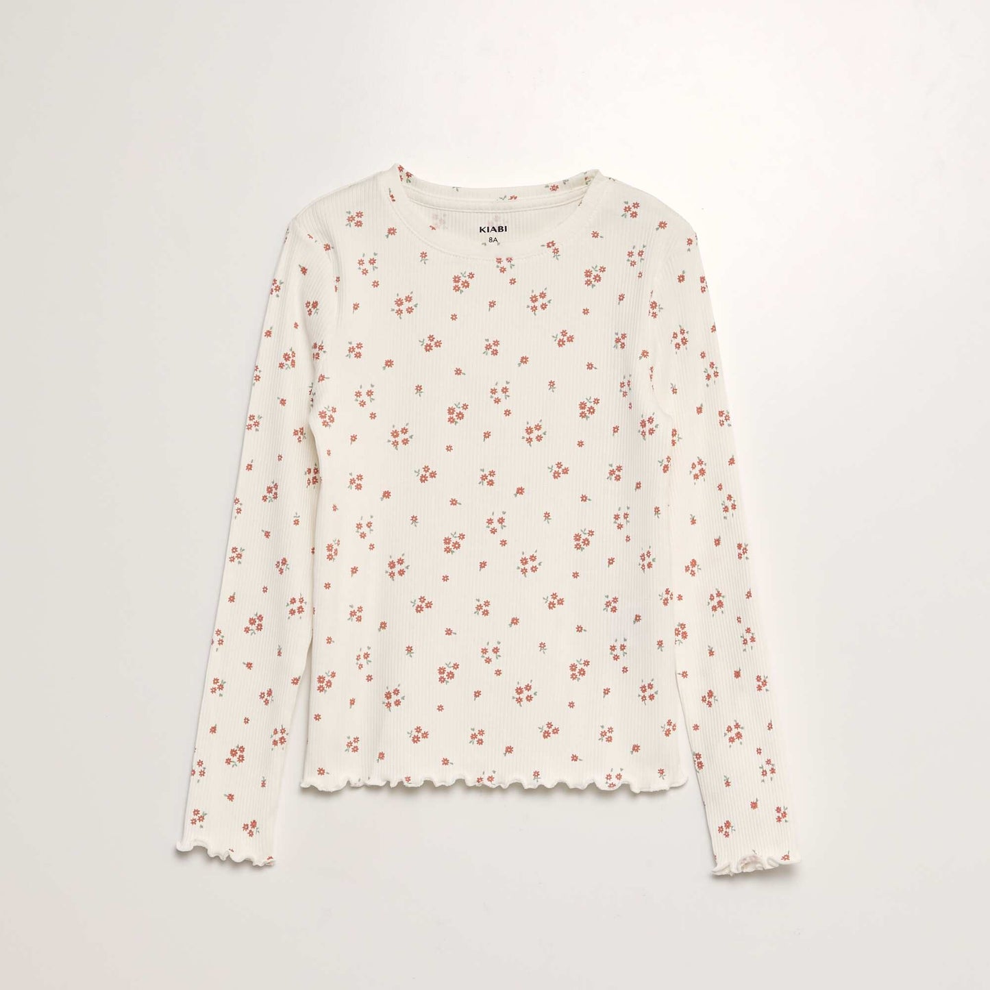 T-shirt côtelé BLANC