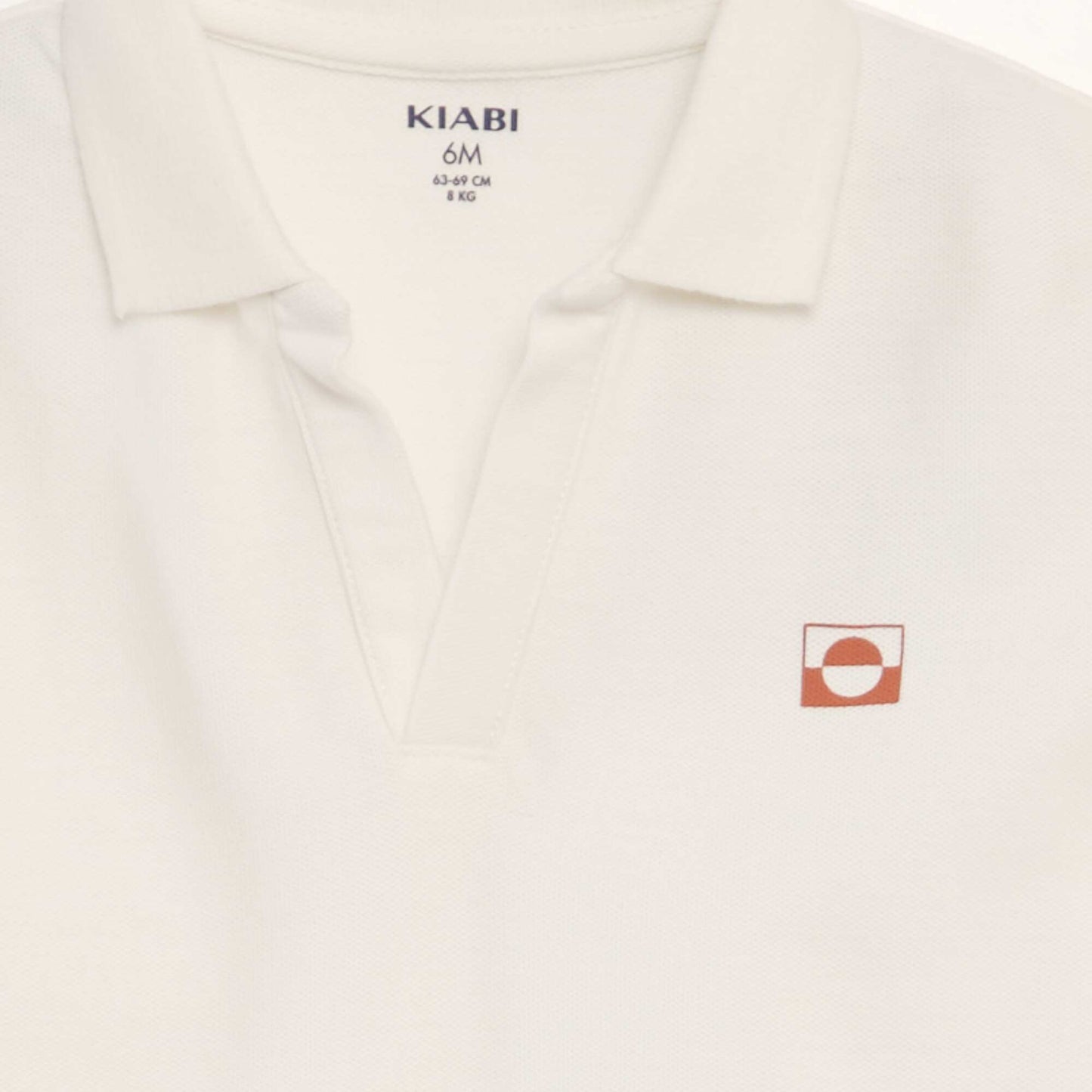 Polo en coton piqué Blanc crème
