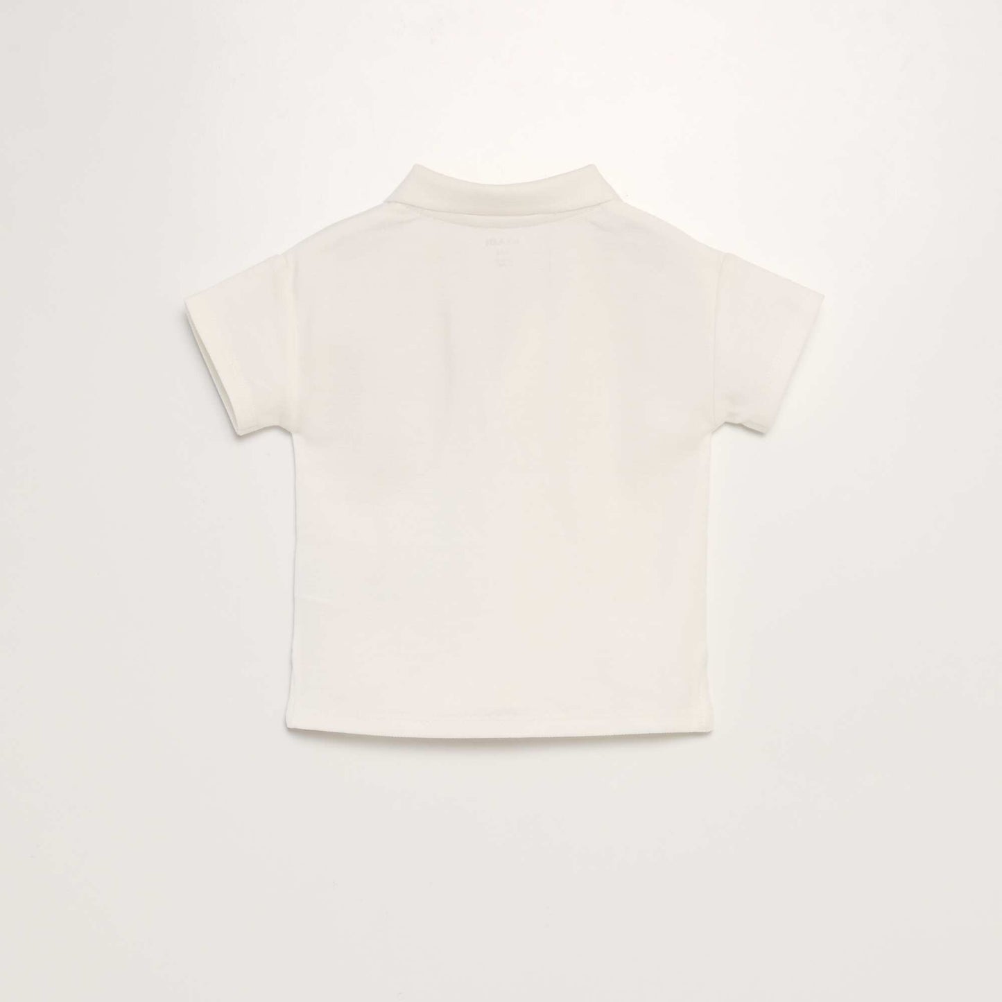 Polo en coton piqué Blanc crème