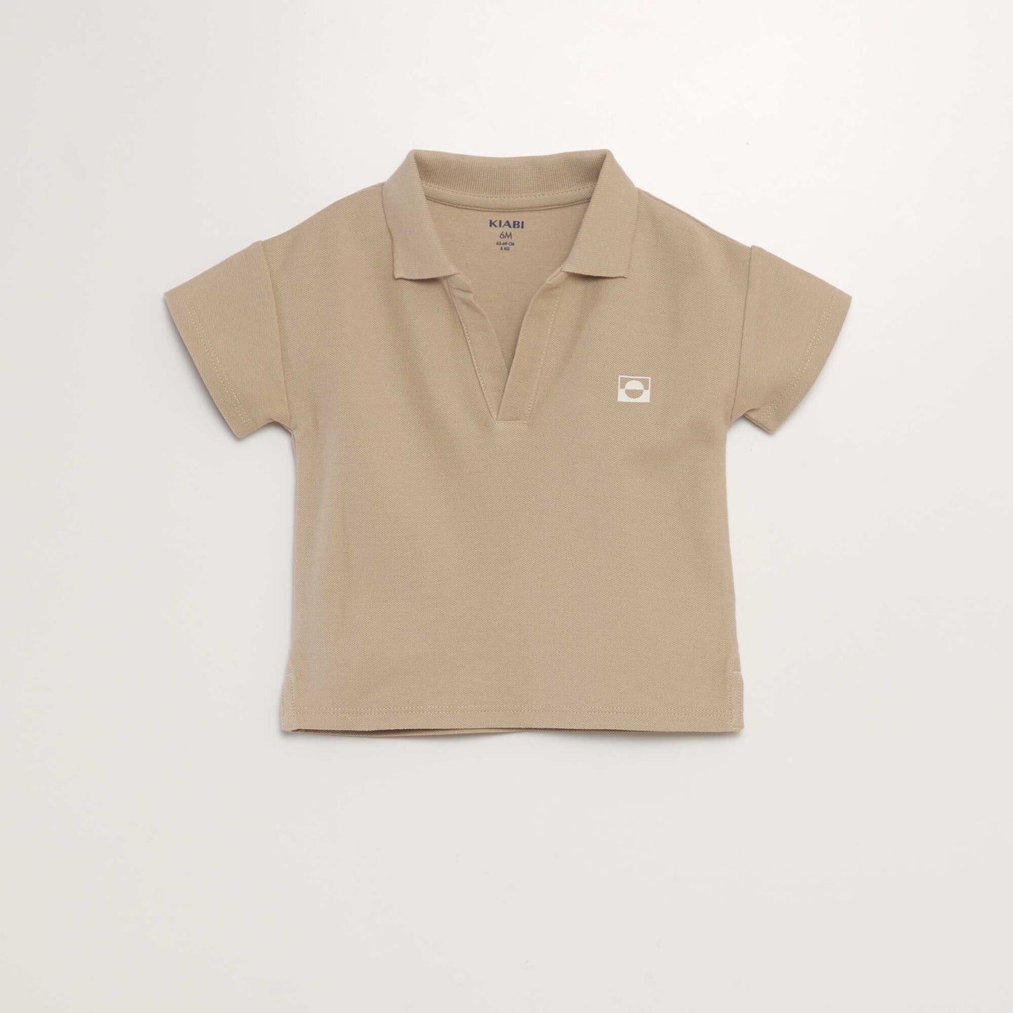 Polo en coton piqué Marron taupe