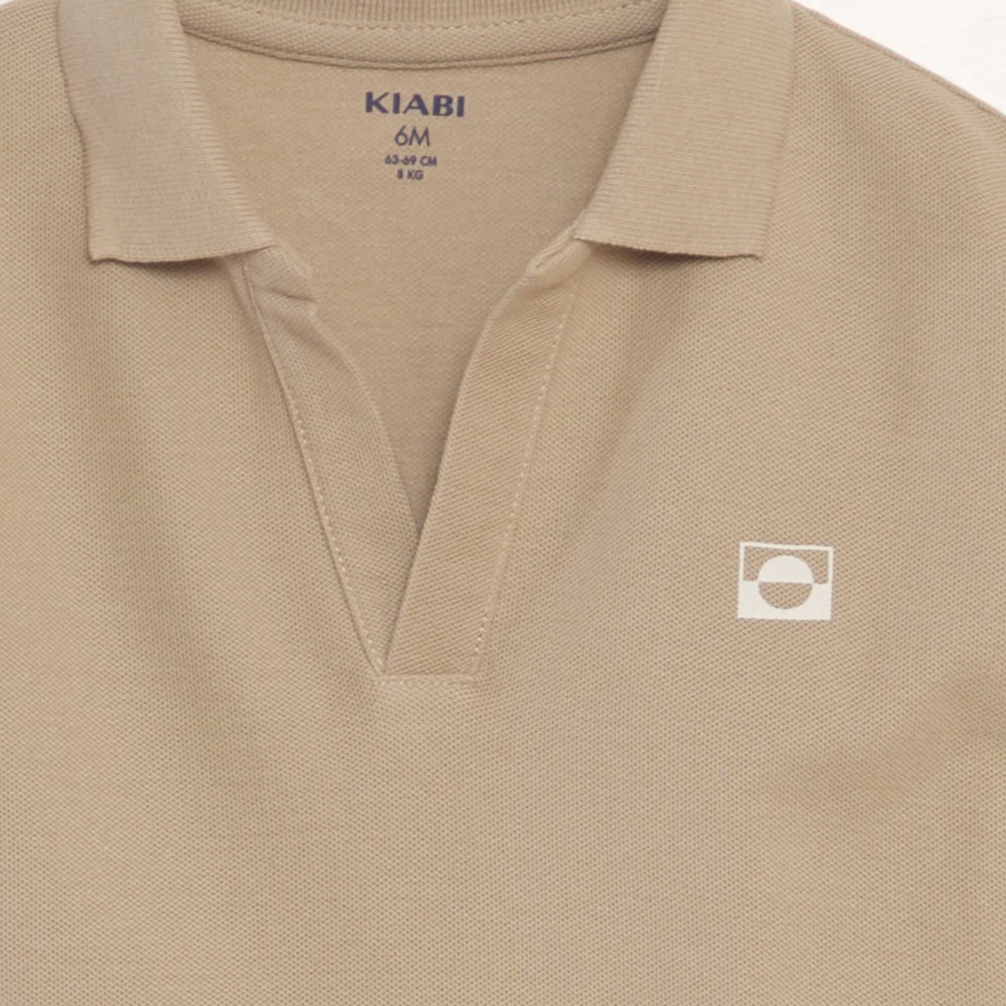 Polo en coton piqué Marron taupe