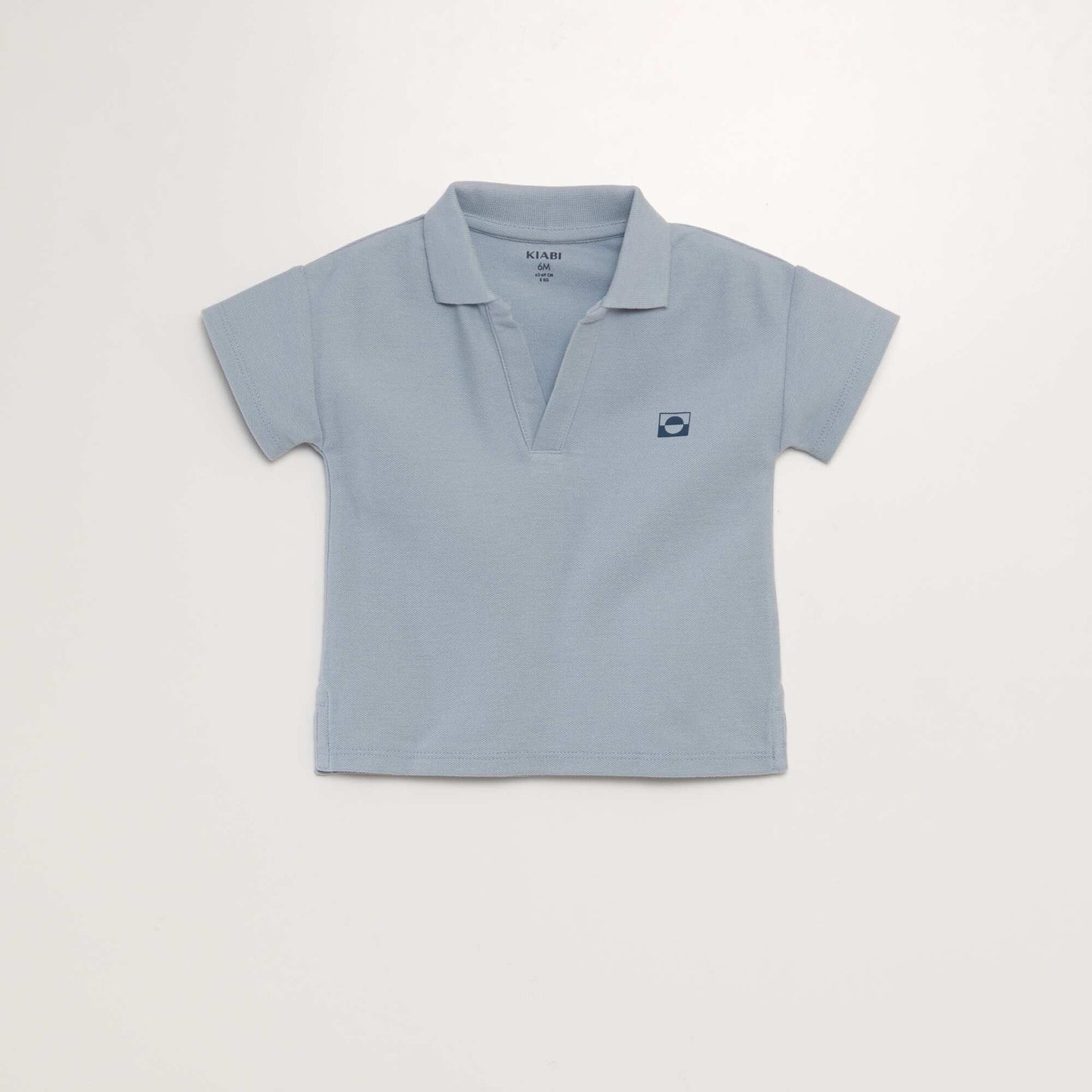 Polo en coton piqué Bleu gris