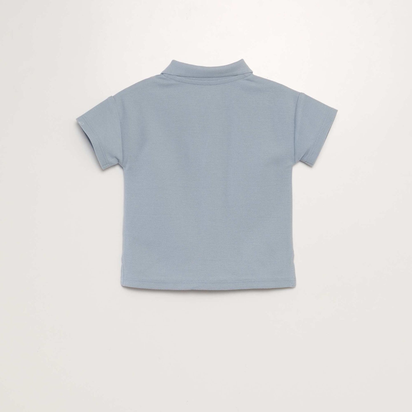 Polo en coton piqué Bleu gris
