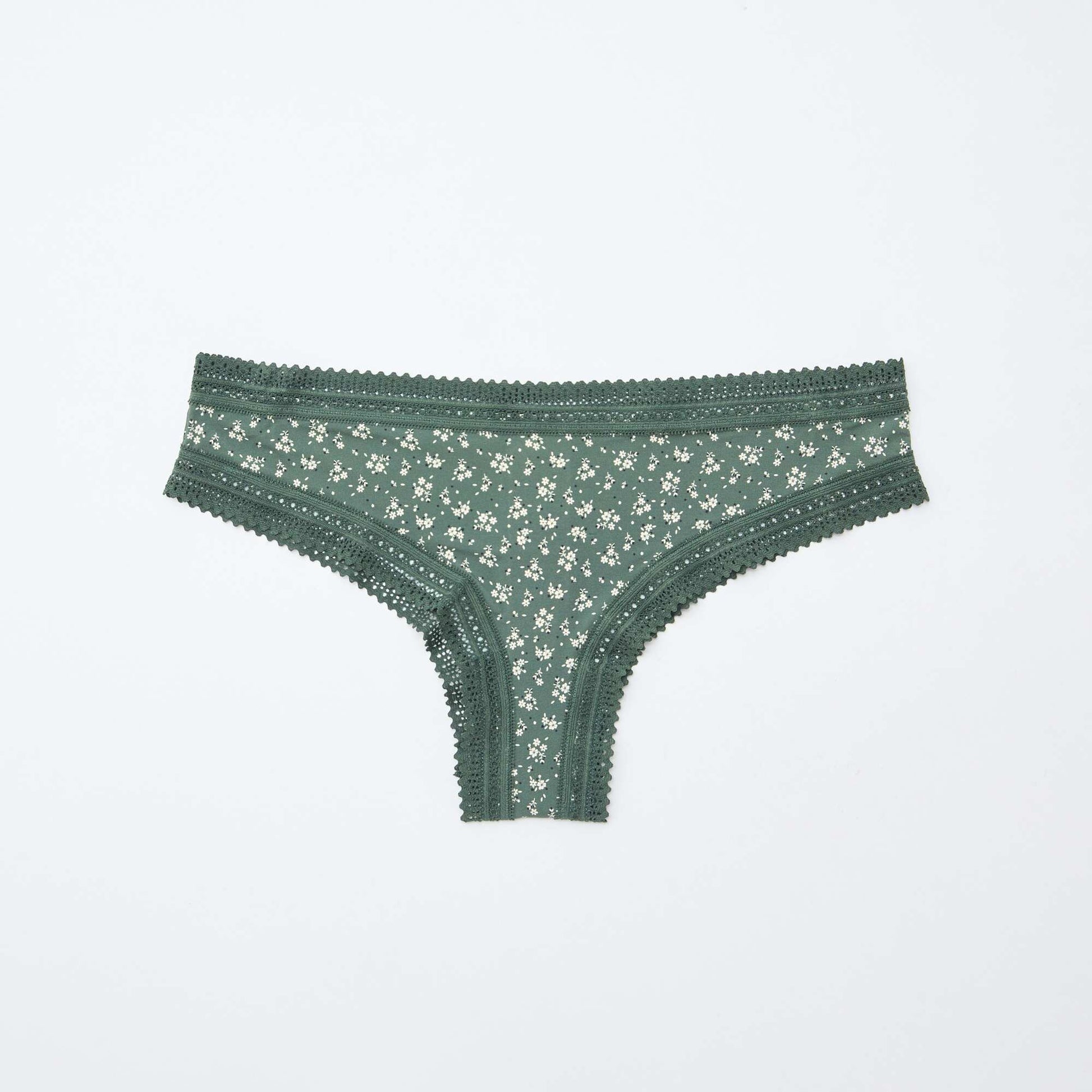Lot de 3 tangas en microfibre imprimé VERT/BLANC/ROSE
