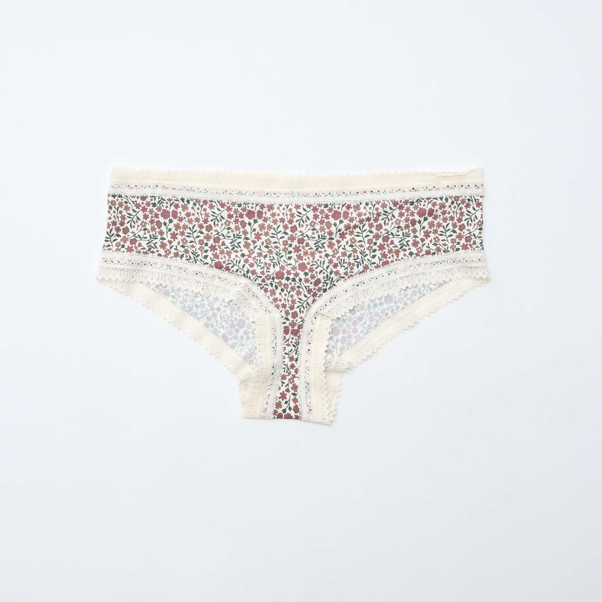 Lot de 3 shortys en microfibre imprimé VERT/BLANC/ROSE