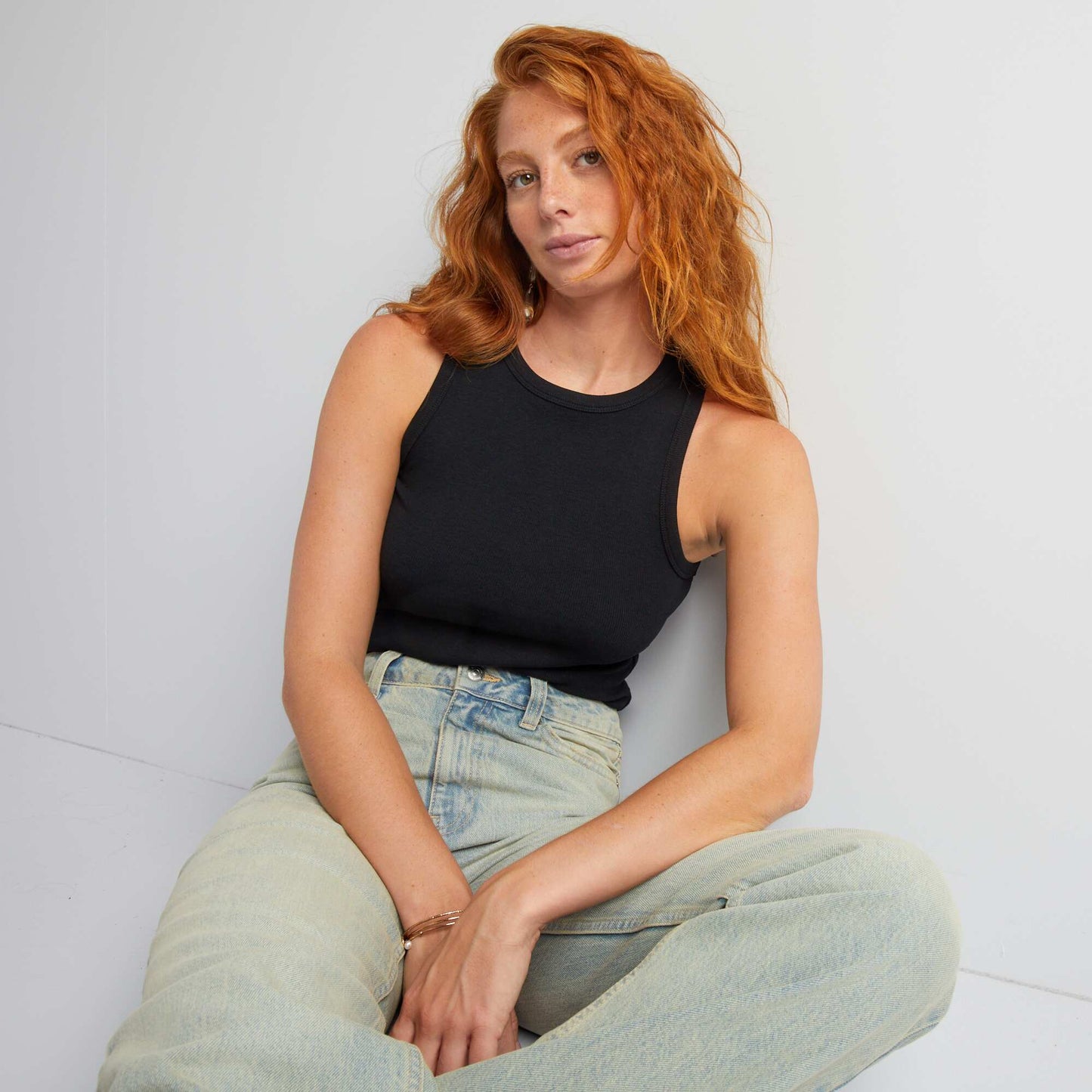 Débardeur à emmanchures américaines noir