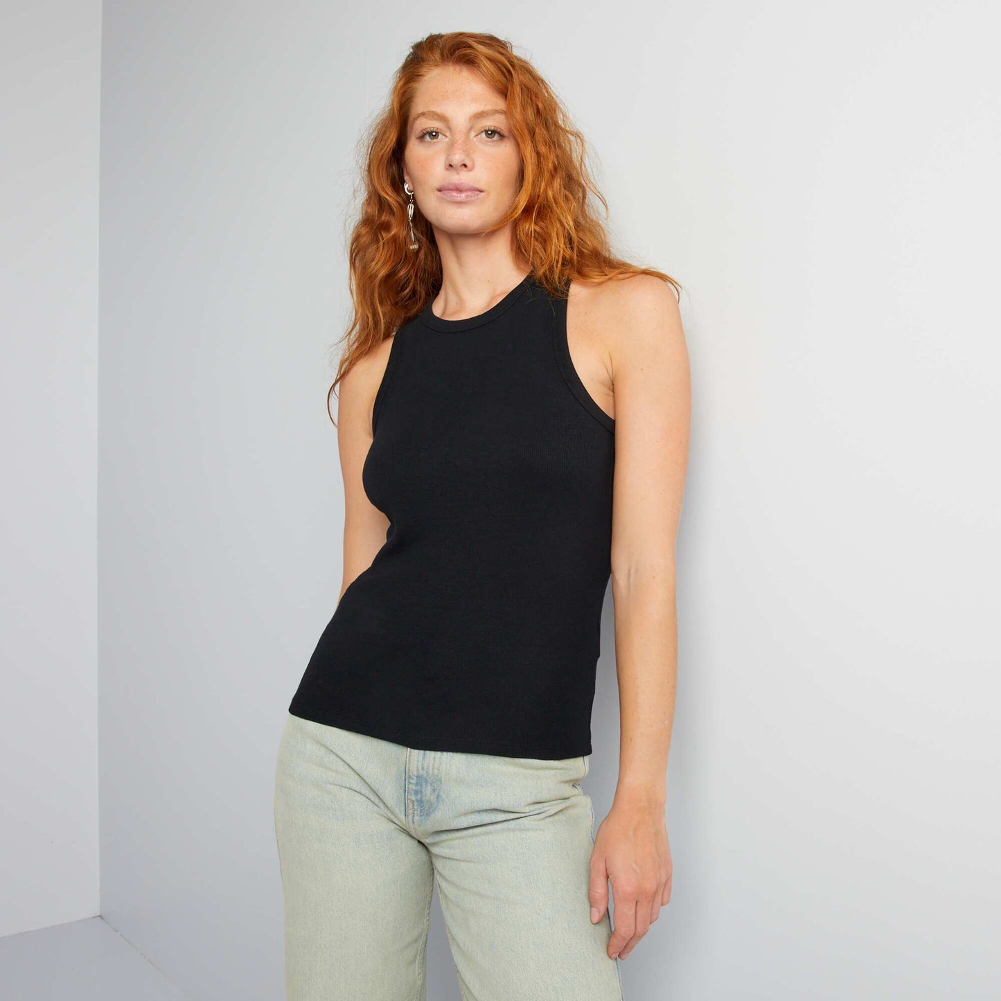 Débardeur à emmanchures américaines noir