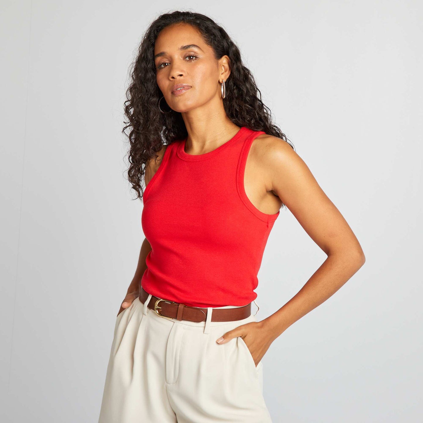 Débardeur à emmanchures américaines Rouge