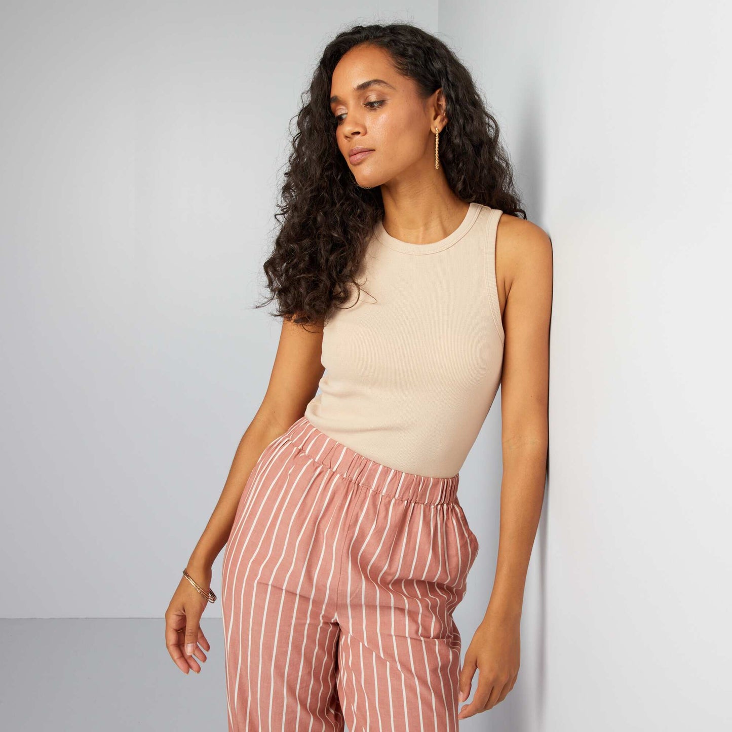 Débardeur à emmanchures américaines Beige