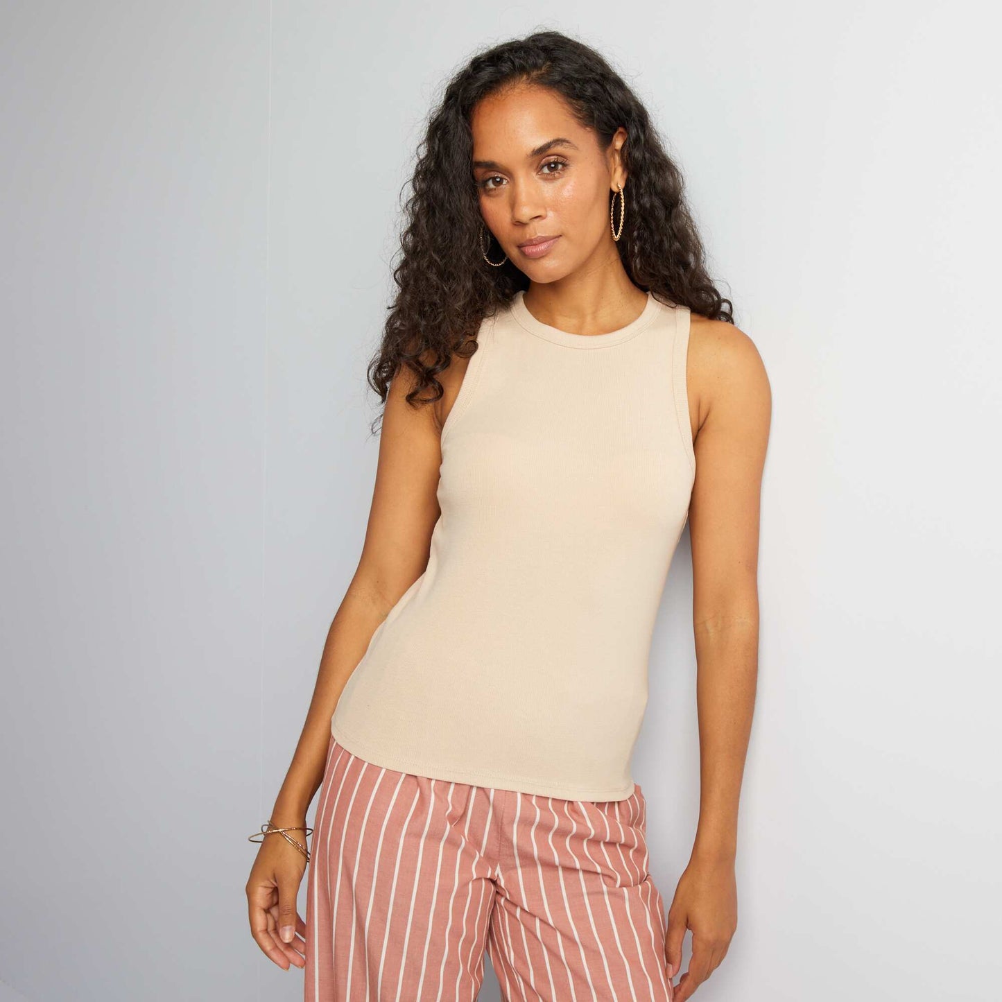 Débardeur à emmanchures américaines Beige