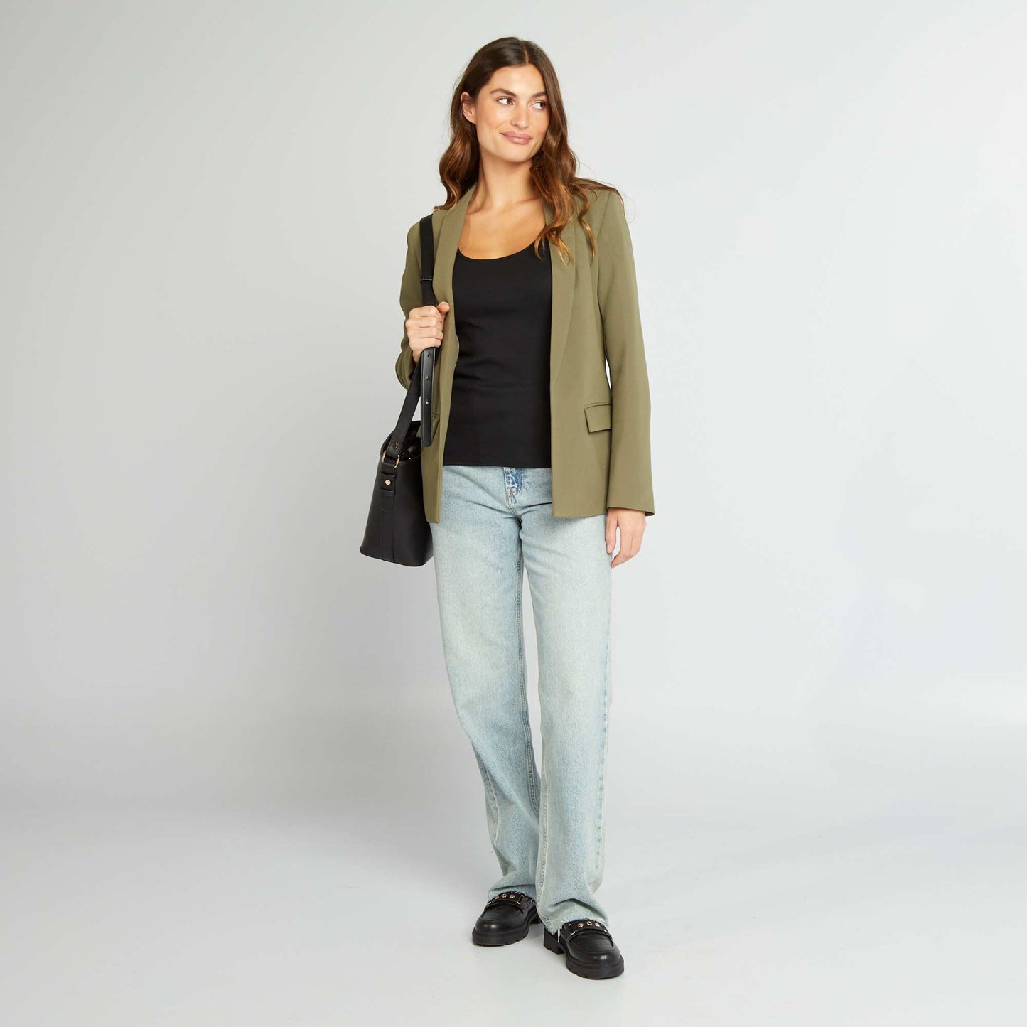 Débardeur uni à col dégagé noir